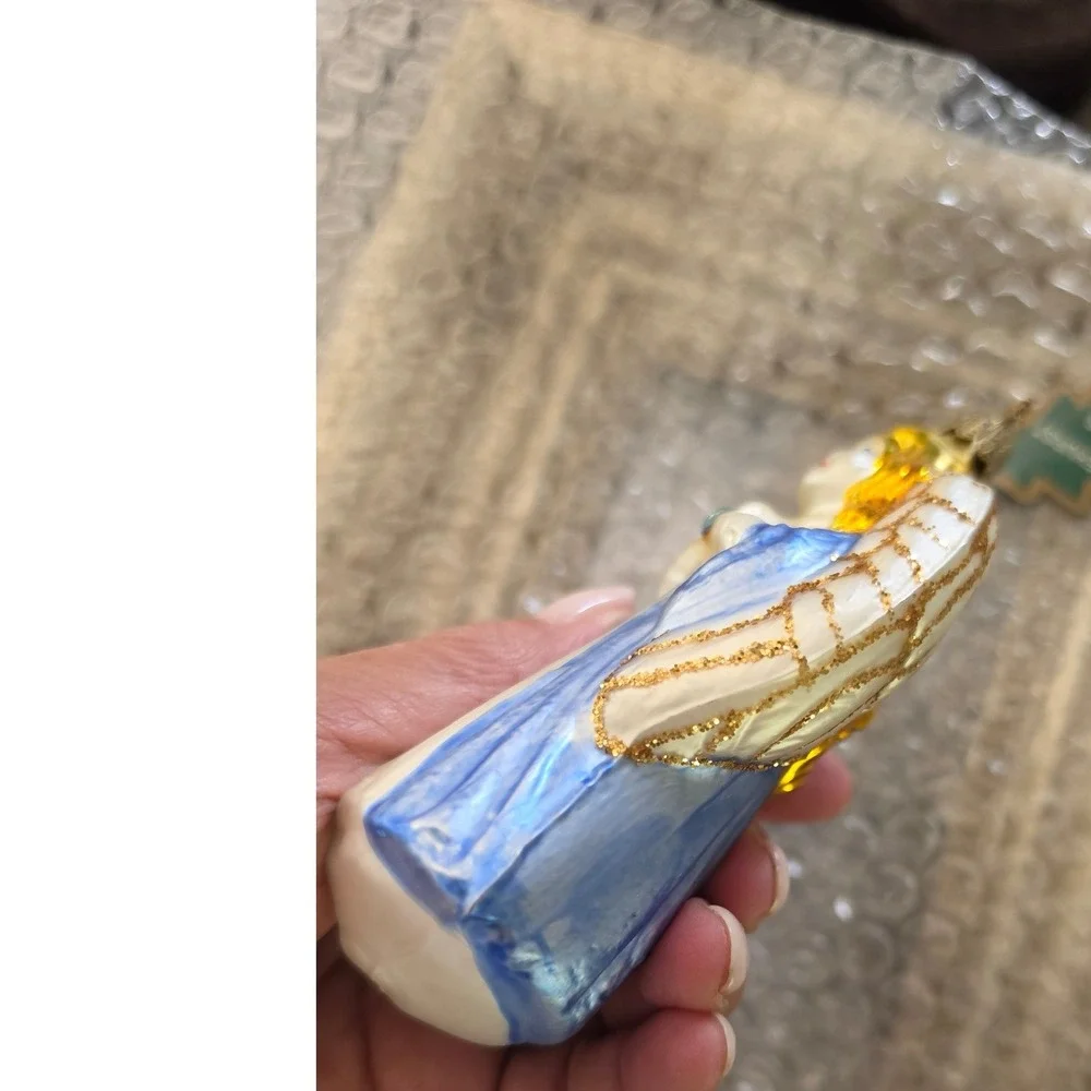 Whitehurst Imports Glass Angel Ornament Hand Painted Germany cottagecore VTG
